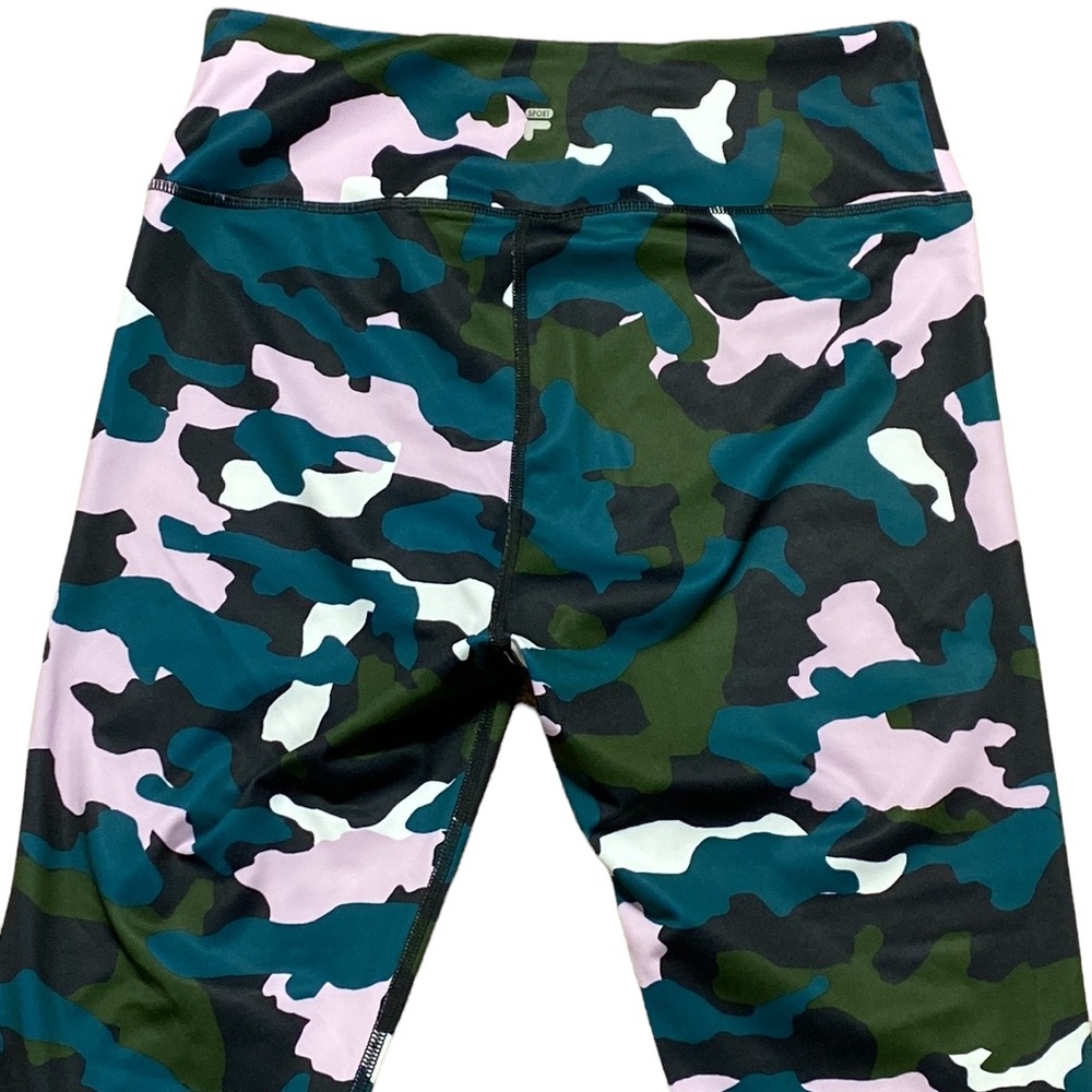 Fila Pink Camouflage Cropped Yoga Stretch Exercise Workout Pants M - Picture 5 of 6